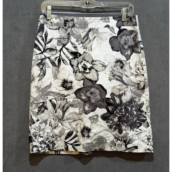 Pencil Skirt Floral sz 4 Work Wear Cottage Fairy Modest Knee Length Lined - Picture 1 of 9
